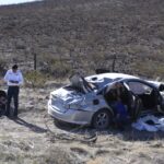 Terrible accidente en la carretera federal Juárez – Casas Grandes de Manuel Dick Alarcón y su equipo de campaña.