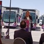 La Gobernadora del Estado dio arranque al recorrido de prueba del BRT 2.