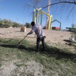 Atienden parques y glorietas en el Fraccionamiento Las Haciendas Universidad