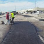 Repara Obras Públicas baches en bulevar Talamás Camandari y calle Refugio de la Libertad