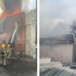 Bomberos atienden incendio en edificio abandonado en la Zona Centro de Ciudad Juárez