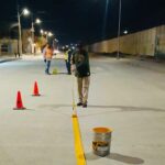 Realiza Control de Tráfico trabajos de aplicación de pintura en distintos puntos de la ciudad