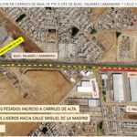 Anuncia Seguridad Vial desviación en el bulevar Talamás Camandari por obra del colector