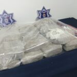 Asegura SSPM maleta con más de 10 kilogramos de marihuana abandonada en la colonia División del Norte