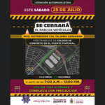 Anuncia Seguridad Vial cierre de vialidad por trabajos en puente peatonal