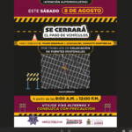 Por obras de colocación de puentes peatonales cerrarán circulación del viaducto Mártires del 68